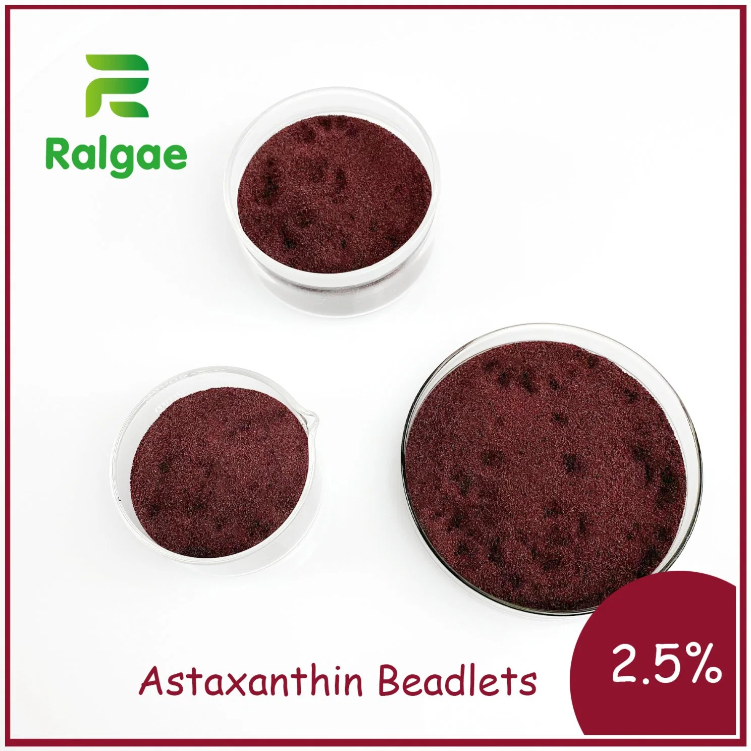 Grânulos de astaxantina-baqueira 2.5% Ataxantina oleoresina encapsulados solúvel em água fria Nutrição antioxidante