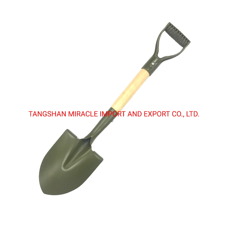 Mini Garden Round Shovel Spade Wooden Handle D Grip Shovel