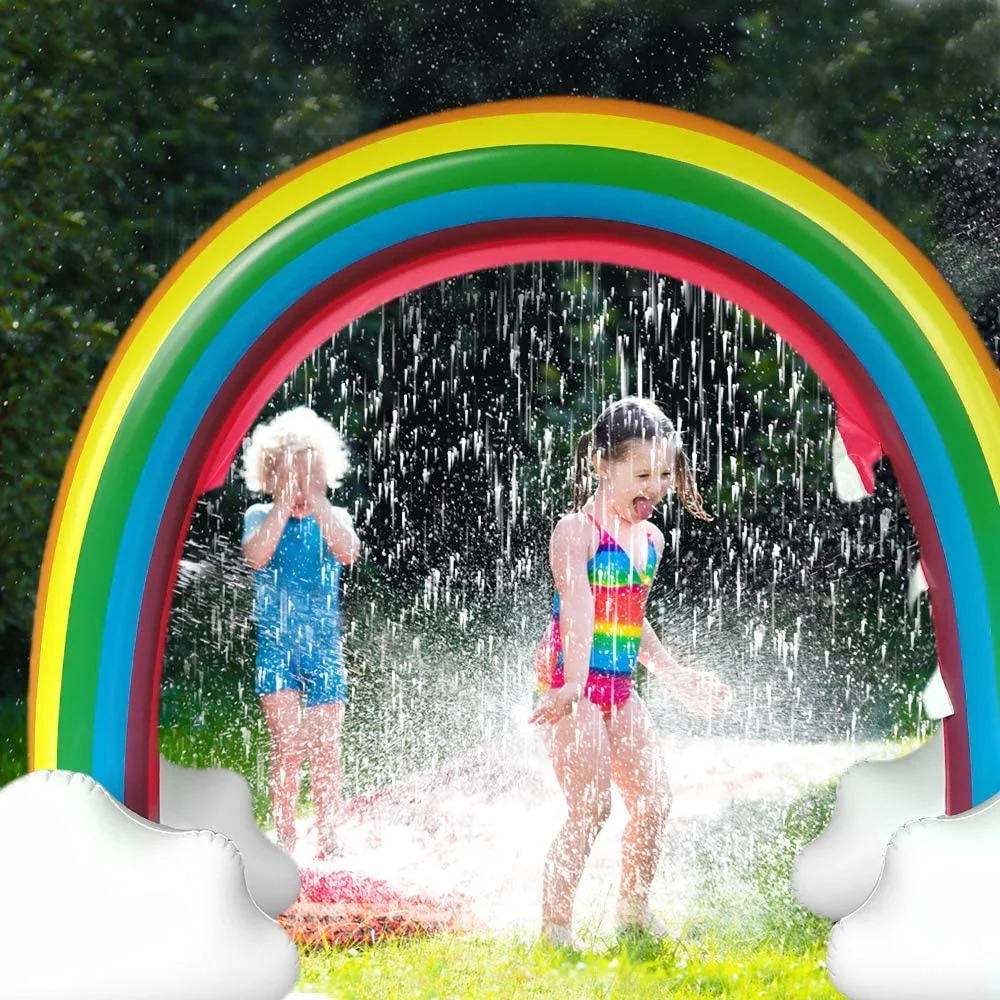 Aufblasbarer Sprinkler Sommer Spielzeug Outdoor Wasser Splash Pad Riesen Regenbogen Torbogen