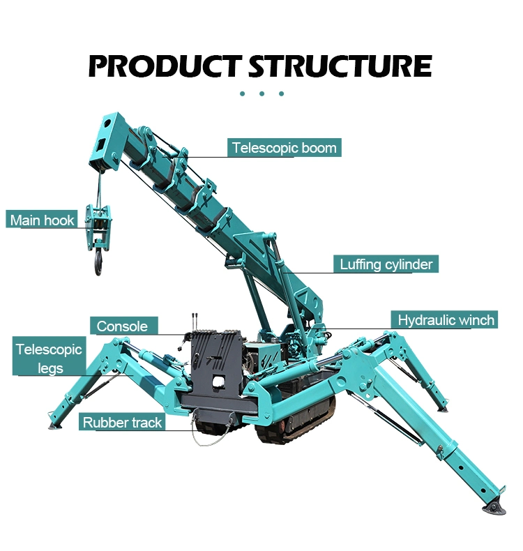 Mini Crane 3000kg Light Crane Spider característica máquina para la venta