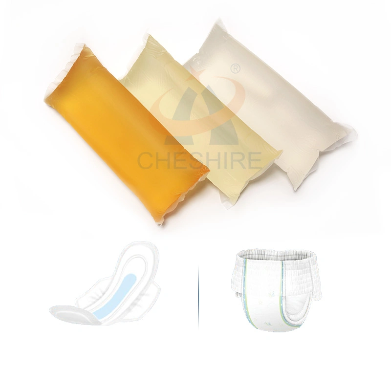 Alta calidad buena disposición Precio Mujer Mujer sanitaria Servilleta Panty Liner Pad caucho sintético adhesivo adhesivo adhesivo de pegamento de fusión caliente