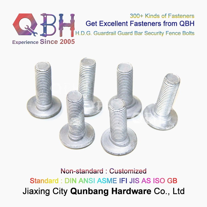 Qbh Customized OEM ODM M5-M30 HDG H. D. G. Hot DIP Galvanizing Highway Highroad Express High Way Road Safety Barriers Bolts