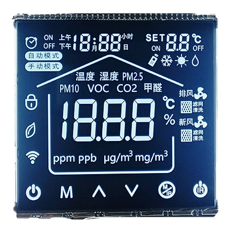 Custom High-Precision Formaldehyde Detector Display 47 Pins Va Segment LCD Negative Transmissive LCD Screen