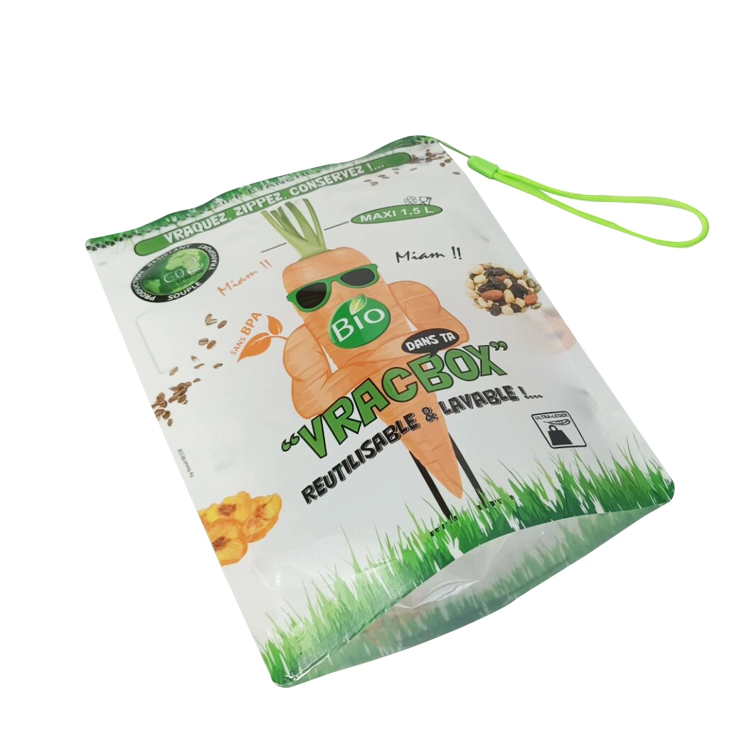 Moisture-Proof Food Packaging Plastic Standing Bag with Zipper for Nut Coffee Dried Fruit