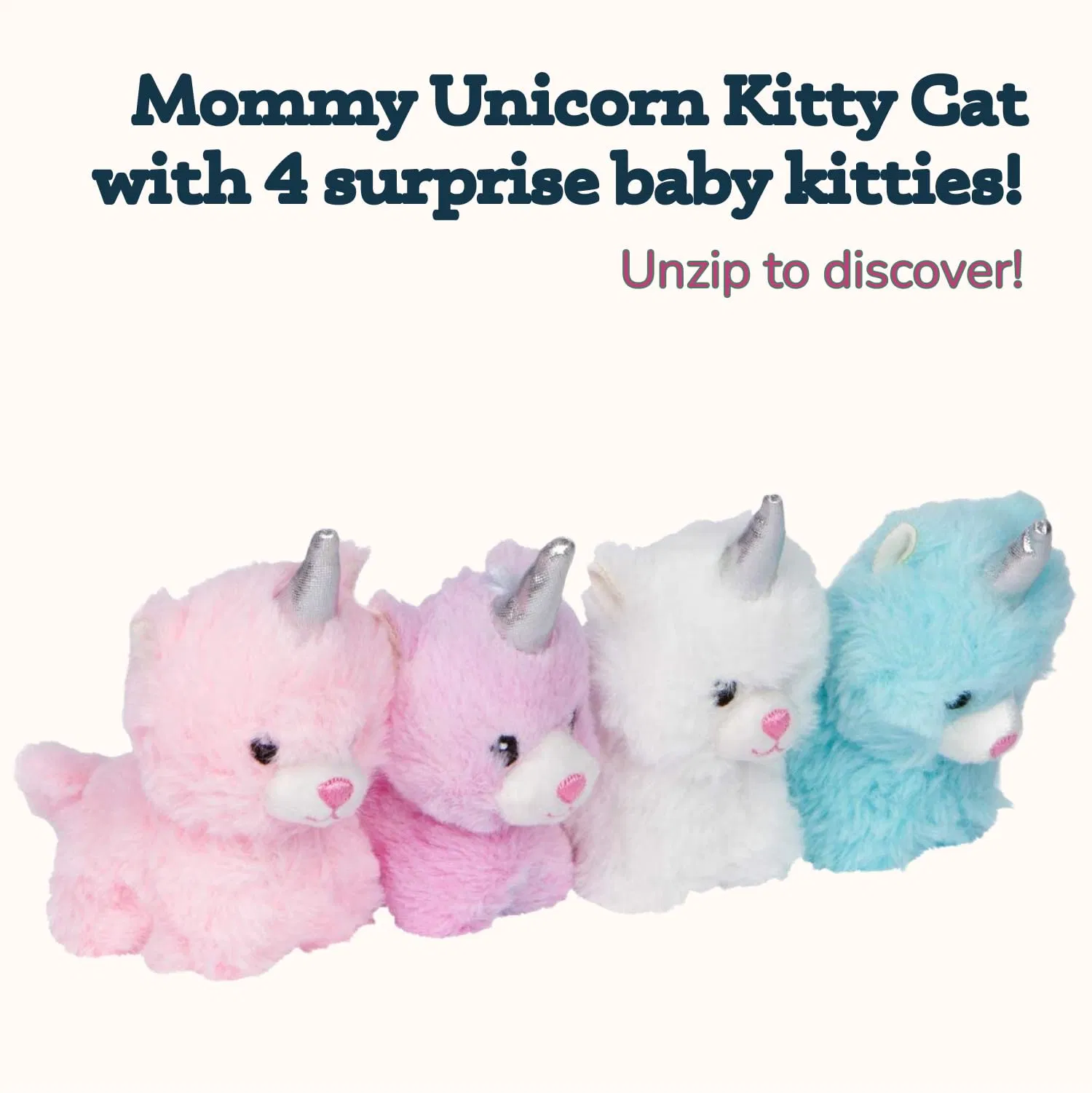 Squishy Einhorn ausgestopfte Tiere Plüschtier Mama Einhorn Kitty Katze mit 4 Baby Einhörner Plüschtier