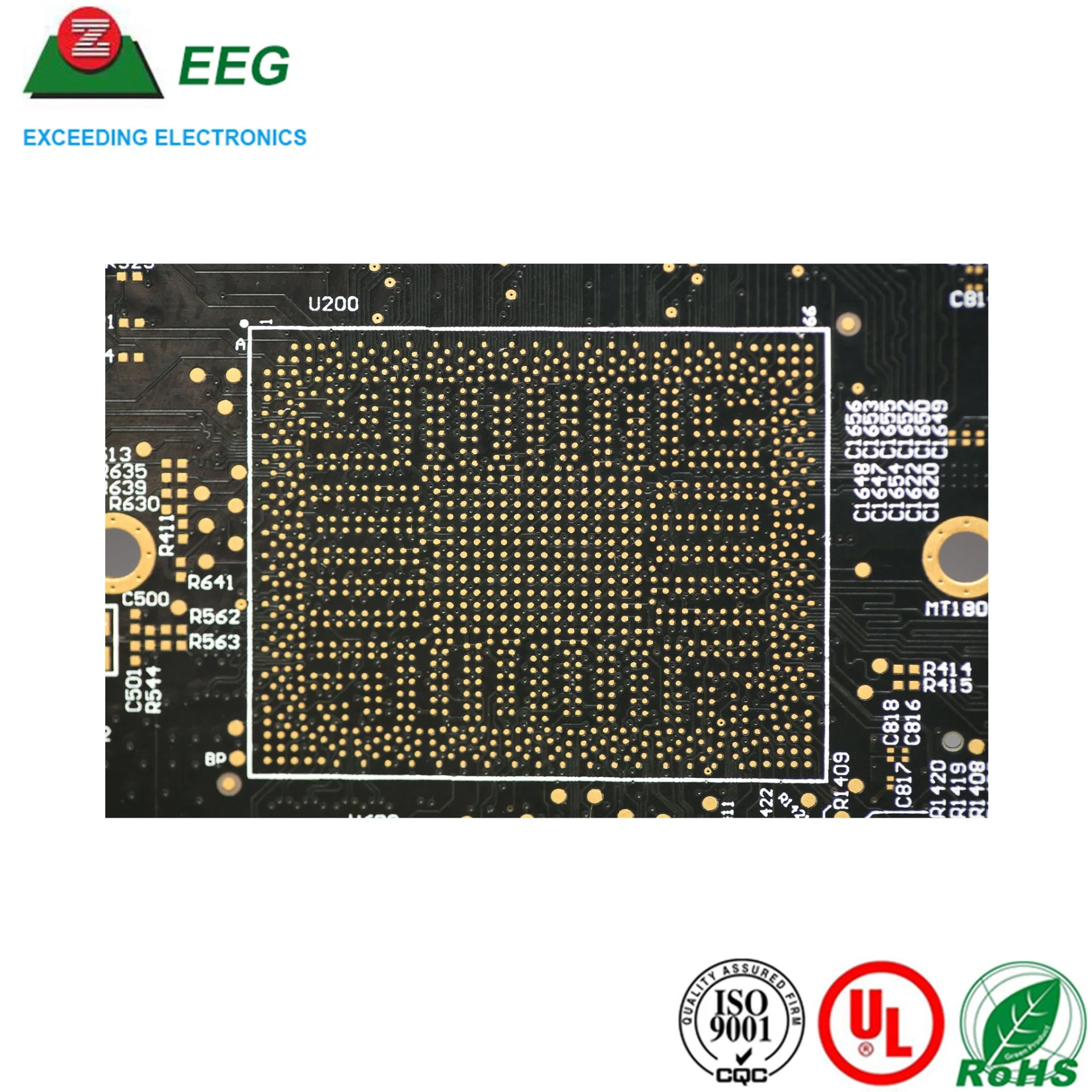 Carte de circuit imprimé multicouches Shenzhen prix d'usine trous borgnes et enterrés immersion Or, carte de circuit imprimé HDI