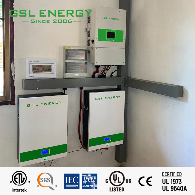 GSL Energy 20 años de garantía Powerwall 14,34kwh 48V 51,2V montado en pared LiFePO4 batería de litio para sistema de energía solar