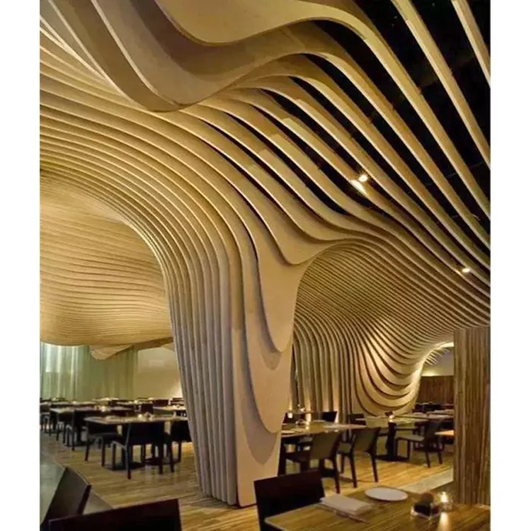 Wall Covering Panel Modern Metal Building Decoration Material Aluminum Curved Baffle Ceiling