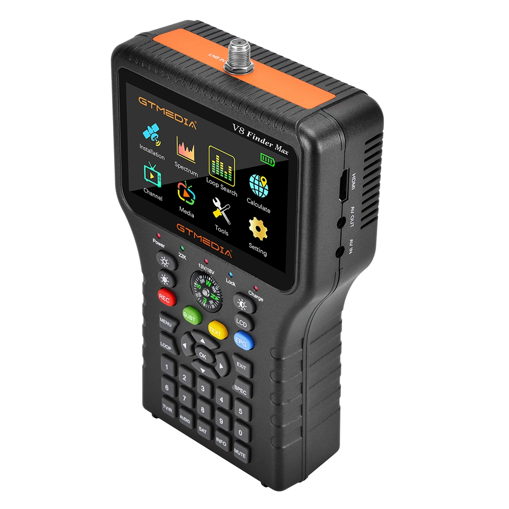 Gtmedia Finder V8 Max H. 264/H. 265 Digital Satellite Finder DVB-S2X Meter Support Signal Search MPEG 4