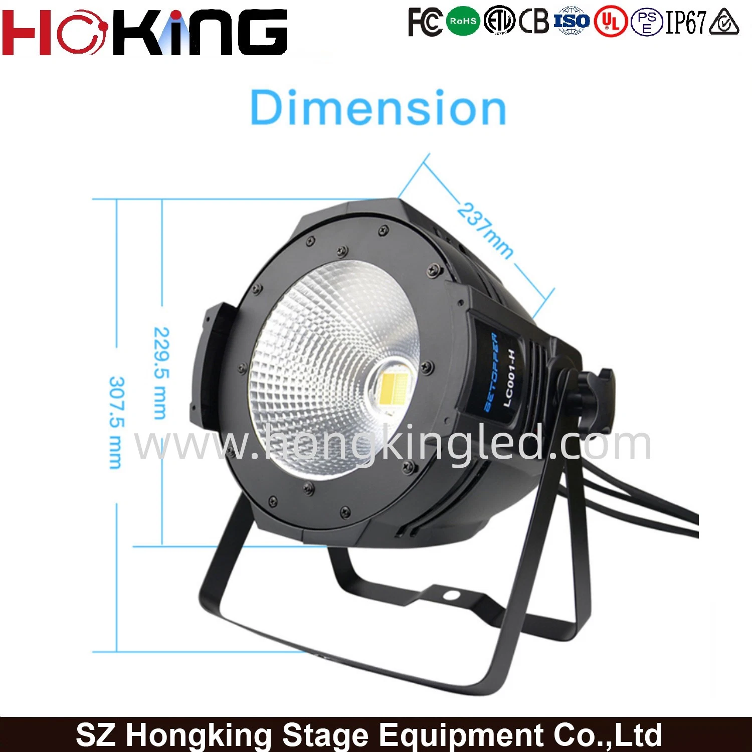 Stage Lighting Equipment 200W LED COB 3 in 1 RGB LED PAR Light with 92 CRI for Wedding Studio DJ Party Projector