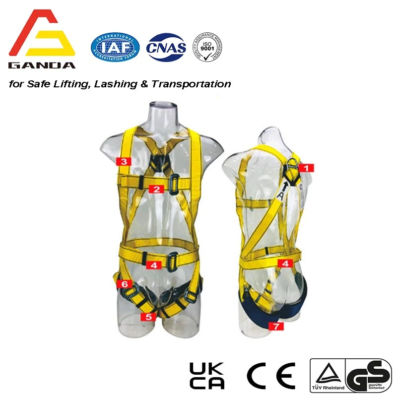 ANSI En361 Fall Protection High Workers Full Body Safety Harness Climbing Belt with Lanyard Certificate for Construction