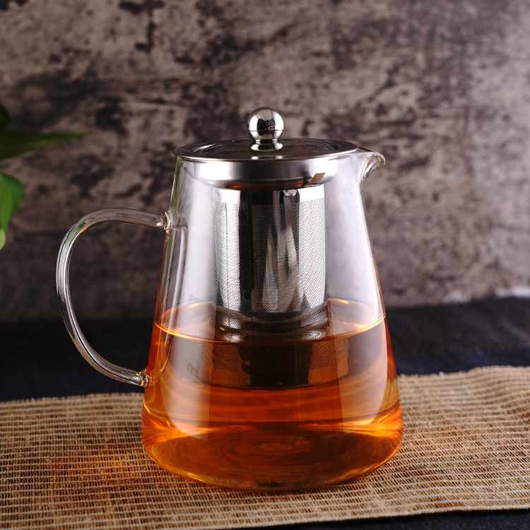 350ml Heat Resistant Glass Tea Pot with Stainless Steel Infuser and Lid