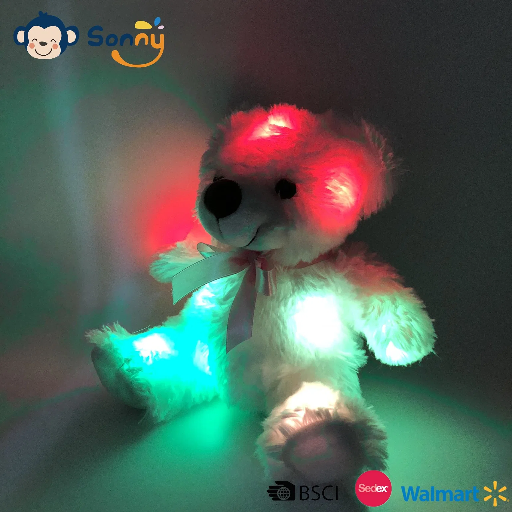 La iluminación LED Venta caliente perro de peluche y juguete de oso