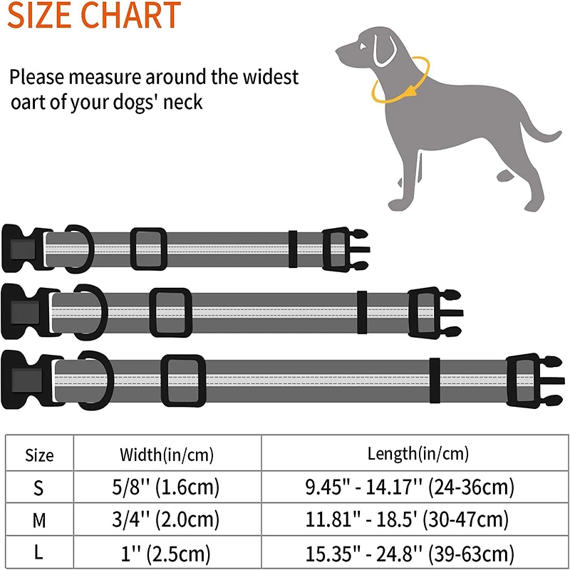 Hot Sale Custom Designer Logo Nylon Reflective Safety Plastic Buckle Training Dog Collar and Leash Set for Large Dog