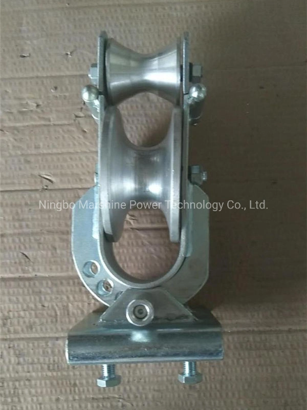 Galvanised Crossarm Mounted Skyward Three Purpose Stringing Cable Pulling Pulley Block