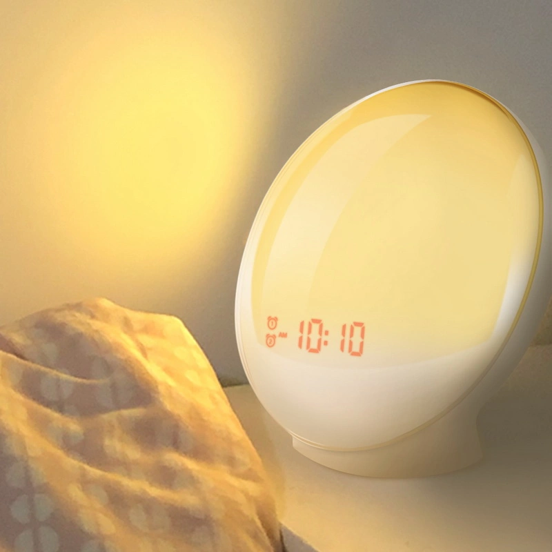 Wake up Sunrise LED Light Radio Digital Alarm Clock with FM Radio
