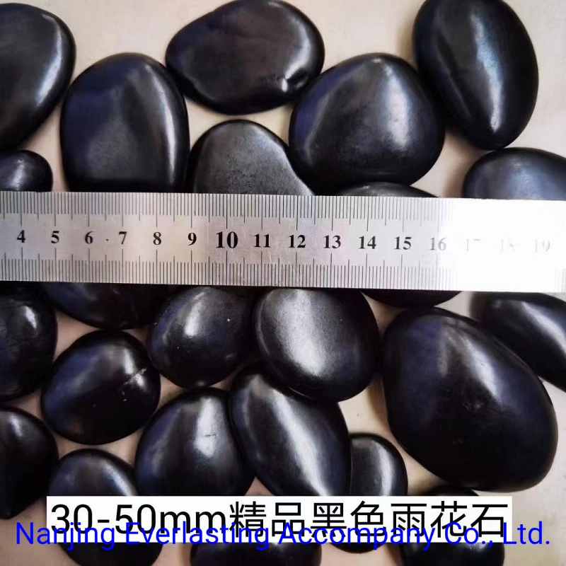 Polished Loose Pebble Blac K River Rock for Yard Landscaping