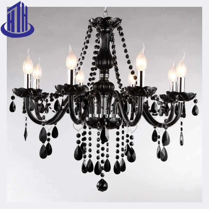 K9 negro de lujo luz colgante de cristal decorativas lámparas de araña (8015)