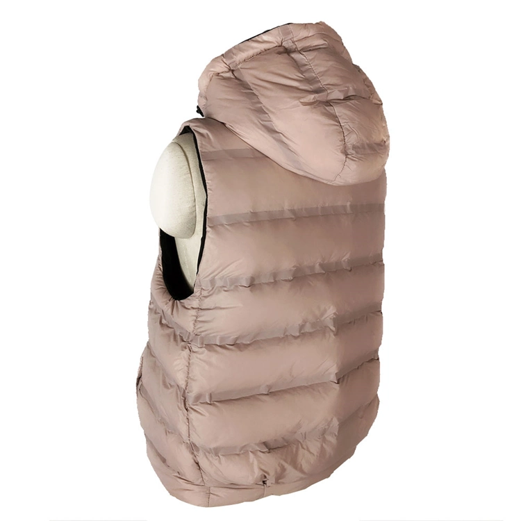 2023 moda personalizado nuevo chaleco sin mangas ligero caliente caliente encapuchado Down Jacket para el invierno de la mujer