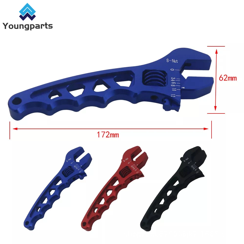 Youngparts Cross Border Hot Selling Original Factory Modified Auto Parts Adjustable Aluminum Wrench Wholesale in Red Blue and Black