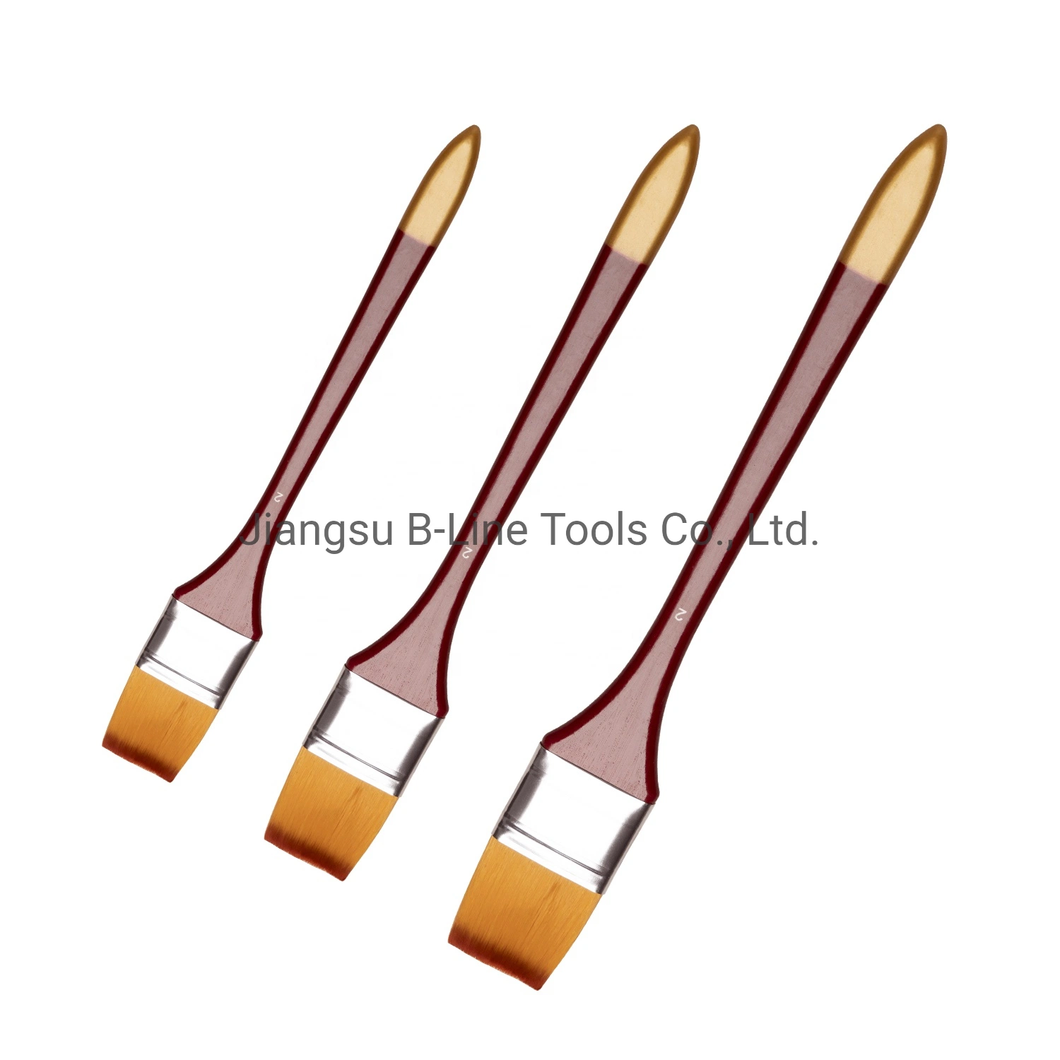 Professional Long Wood Handle Paint Brushes Set Big Flat Nylon Hair Artist Painting Brush