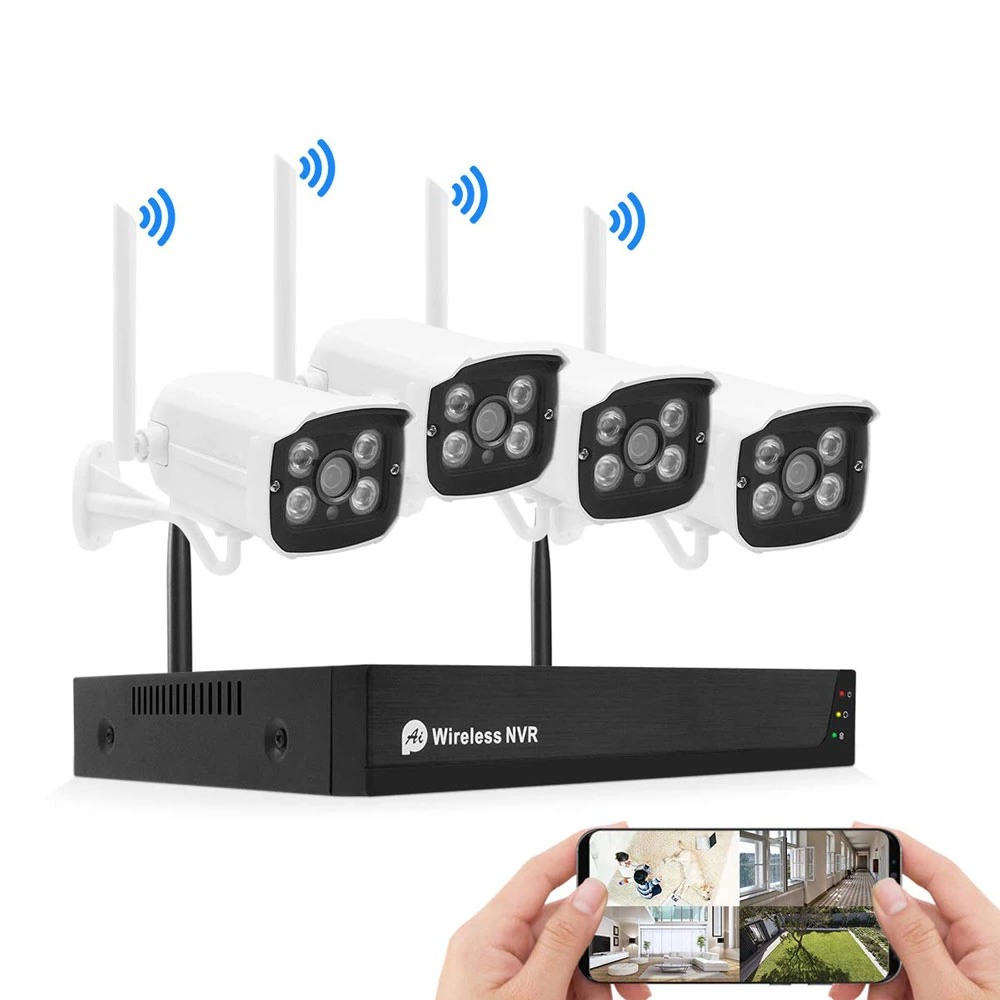 4/8ch Mini 1080p Wasserdichte IP-Überwachungskamera CCTV WiFi NVR Videoüberwachungskit