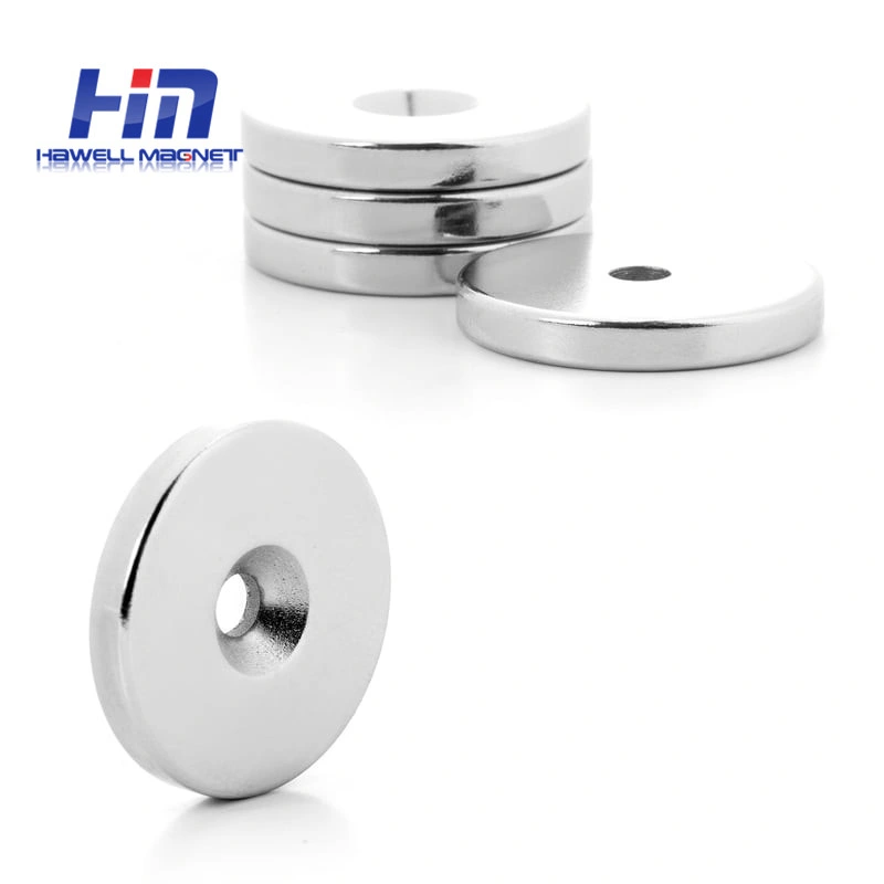 Small Magnets Round N35 N52 Round with Hole Countersunk Neodymium Magnet