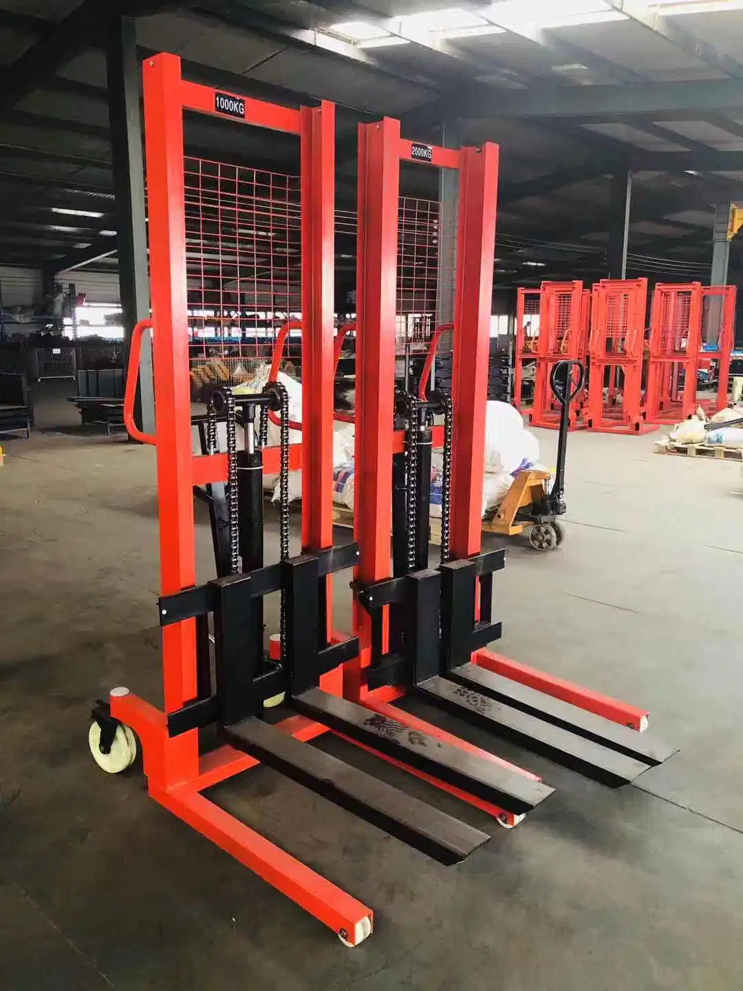 Manual Hydraulic Stakcer Portable Hand Forklift 2000kg 3000kg