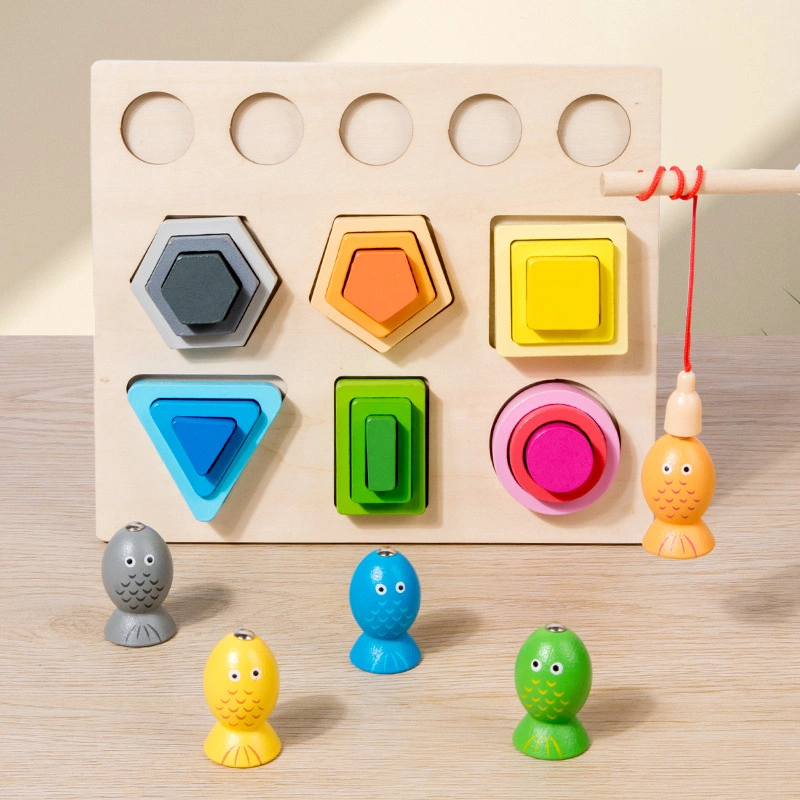 Magnetic Fishing Game Wooden Sorting & Stacking Toys for Baby Boys and Girls