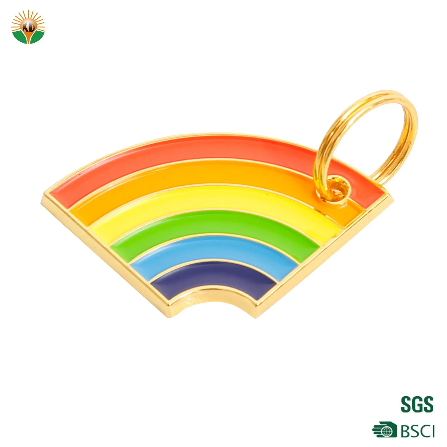 Custom Personalized Factory Logo Zinc Alloy Fashion Design Rainbow Floating PVC Rubber Iron Metal Soft Hard Enamel Heart Keychain