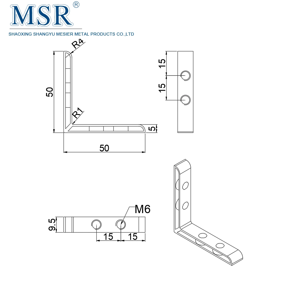 Inner Brackets 90 Degree Inside Corner Connector 3030d-6 Nickel Plated Hardware From Msr Factory