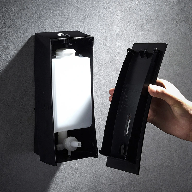 Bathroom Wall Hanging Manual Black Foam Pressing Soap Dispenser