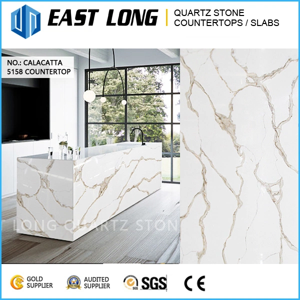 Marble Color High Quality Quartz Stone Countertop (Calacatta Surface)