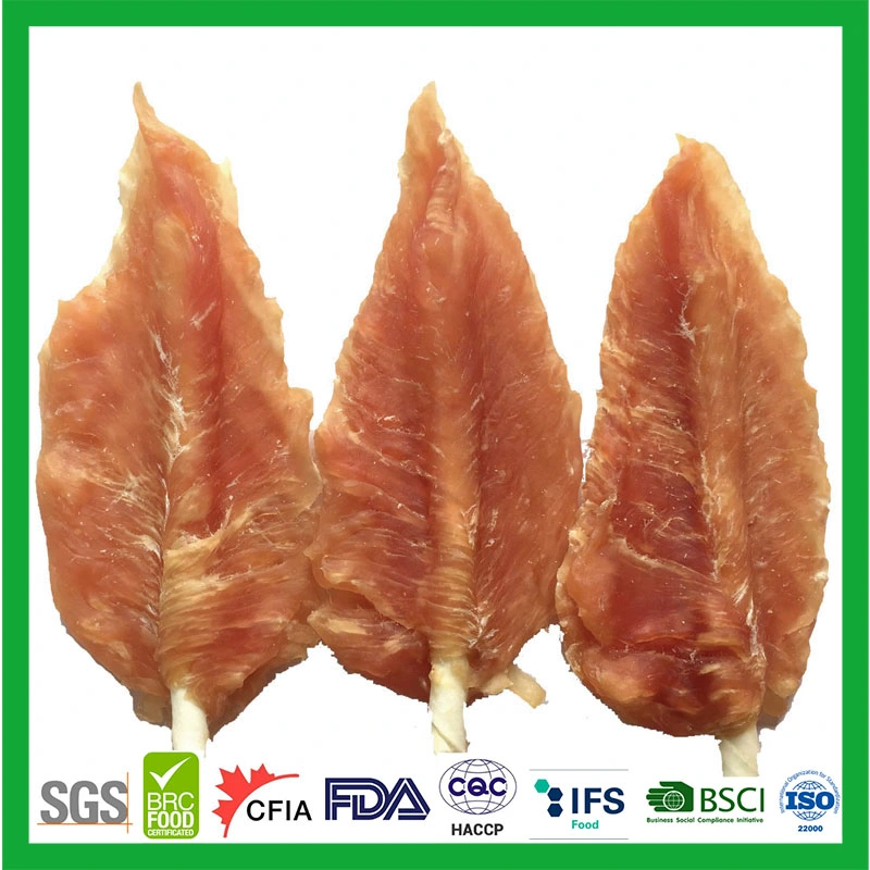 Healthy Different Size Soft Chicken Jerky& Bleached Rawhide Factory Manufacture Meaty Snacks