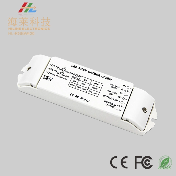 12-24 V contrôleur LED RGBW Dim Push