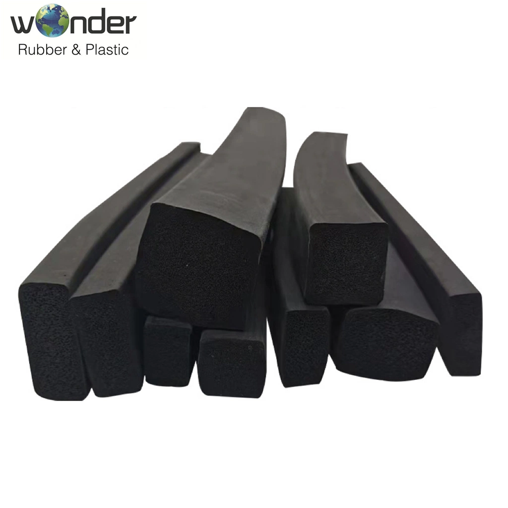 Extrusion Customized Rectangle Rubber EPDM/Silicone Sponge Foam Buffer Bumper Seal Strip