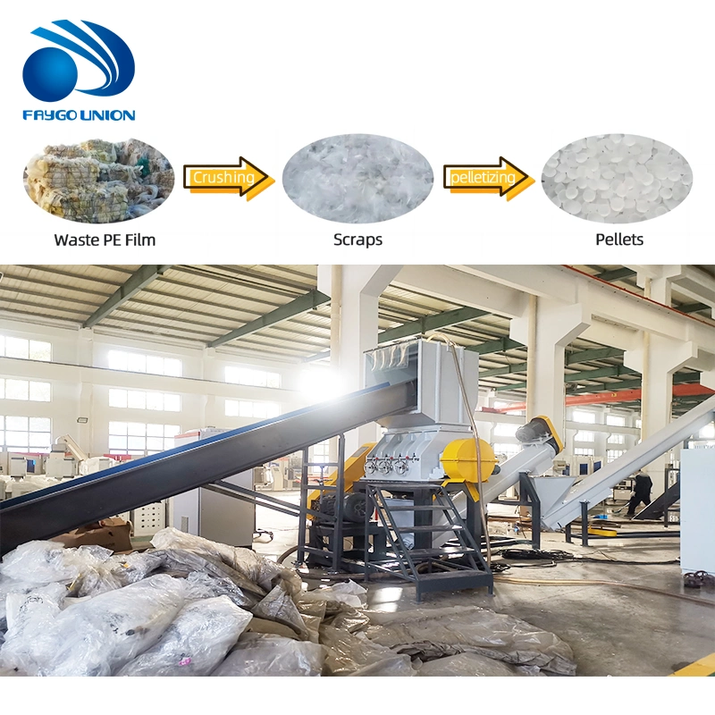 Recyclage de plastique machine déchets PET bouteilles d'eau PP PE agricole Films sacs tissés Jumbo PEHD bocal broyage lavage séchage production Équipement de recyclage de la gamme