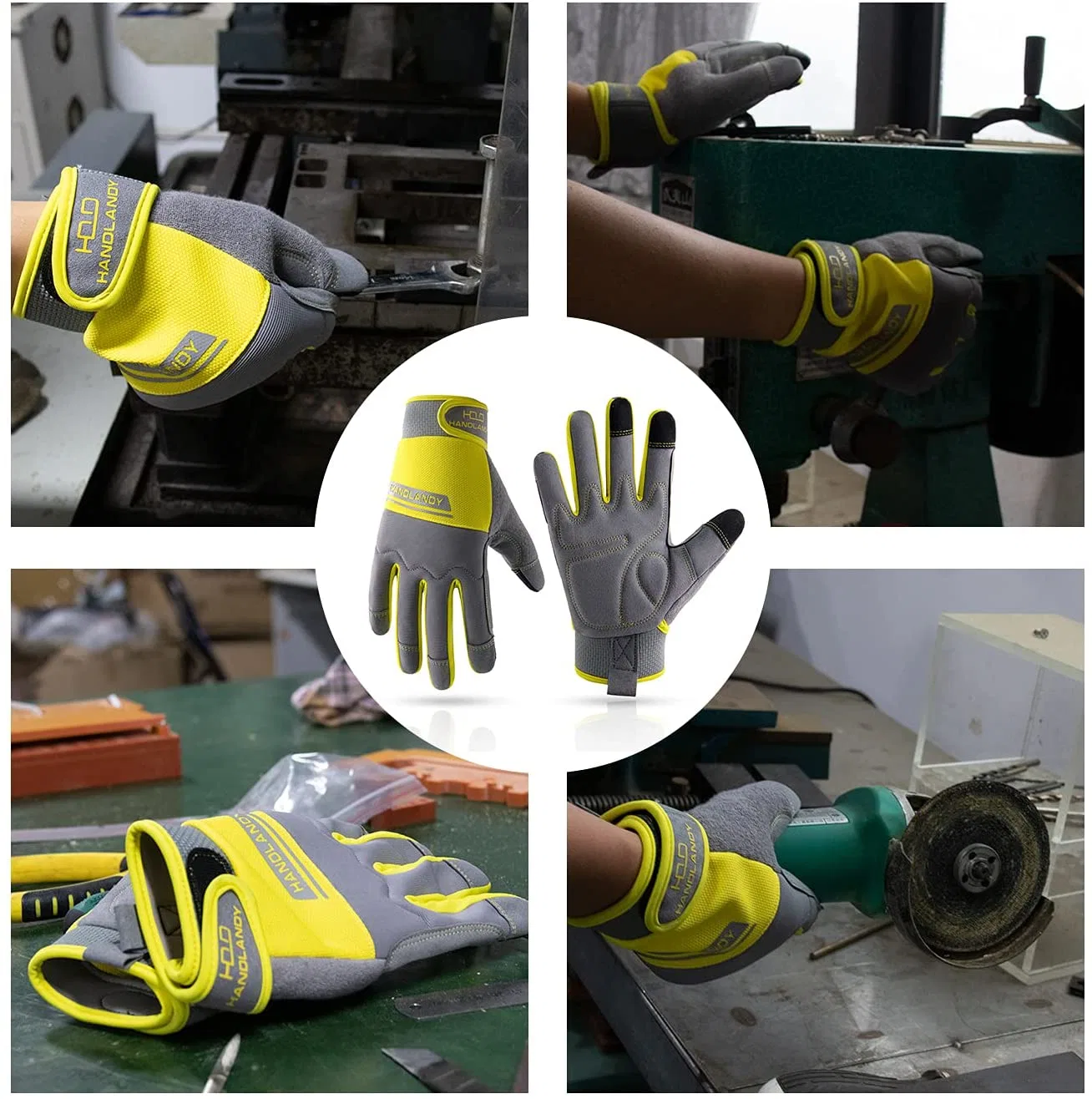 Prisafety Yellow Light Duty House Yard Work Garden Safety Gloves Leather Women Gardening Garden Gloves Lady