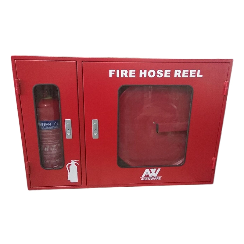 Asenware Fire Hose Reel Cabinet with Fire Extinguisher for Ethiopia