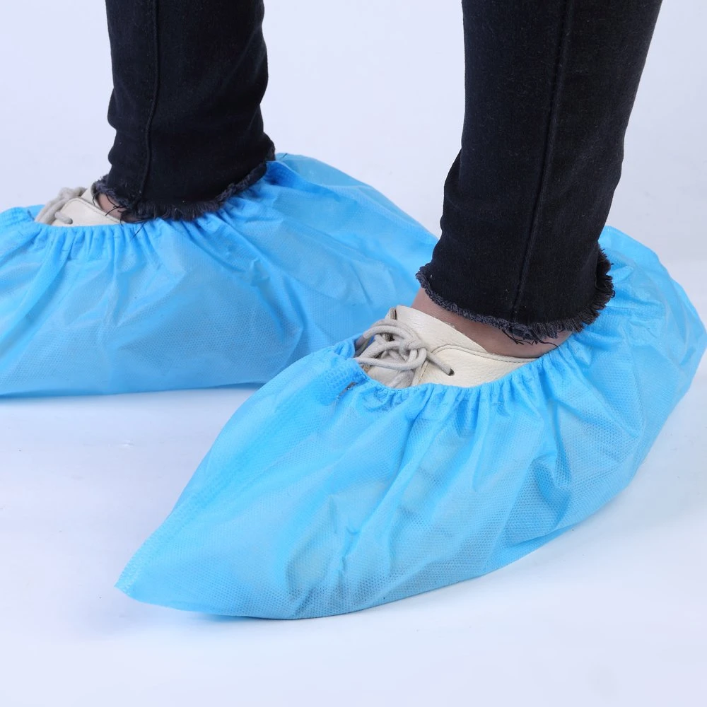 CPE Nonwoven desechables Cubrezapatos Banda elástica a la apertura de varios tamaños resistente al agua líquida y excelente resistencia al desgarro