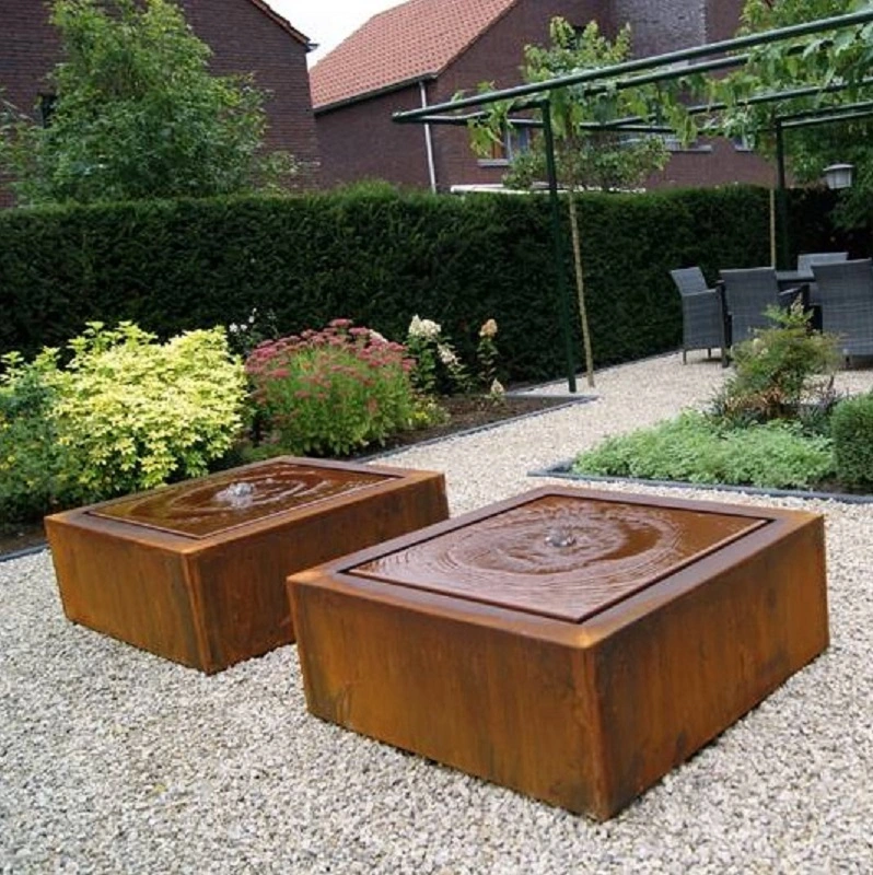 نافورة Table Water Fountain Corten Steen Square Garden Water