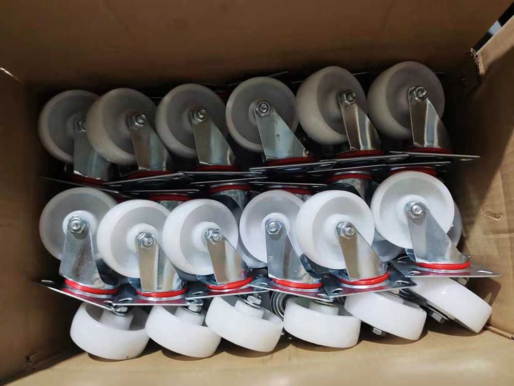 Wbd Manufacturer Industrial 100 mm 125 mm 6 Inch Castor White PP Plastic 5" Locking Caster Wheels