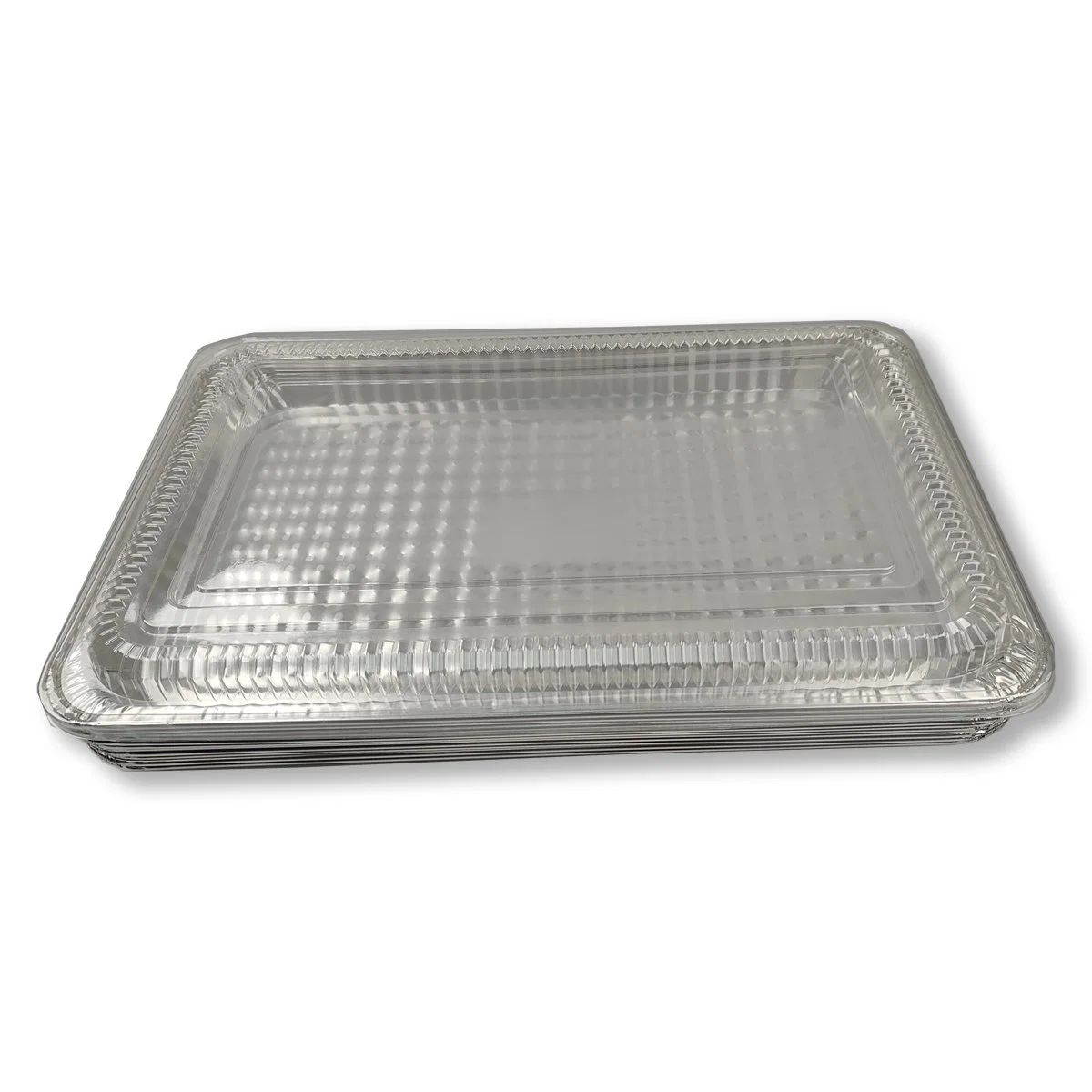 Desechables, la mitad de pan, contenedor de papel de aluminio de tamaño medio, menaje de cocina utensilios de cocina hornear tortas de lámina de pan, contenedor de envases de comida rápida con tapas de aluminio