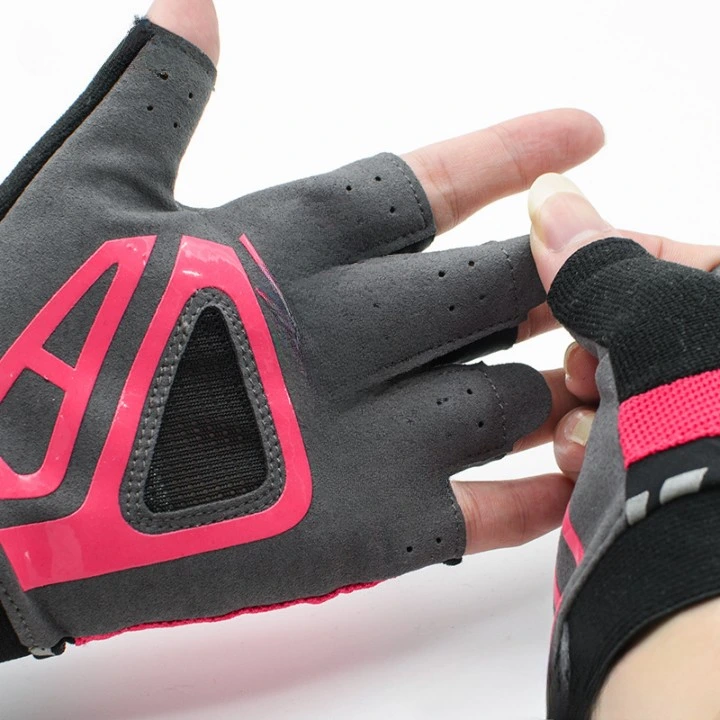 Cheap Pink No Slip Wear Resistant Gym Breathable Half Finger Weightlifting Gloves