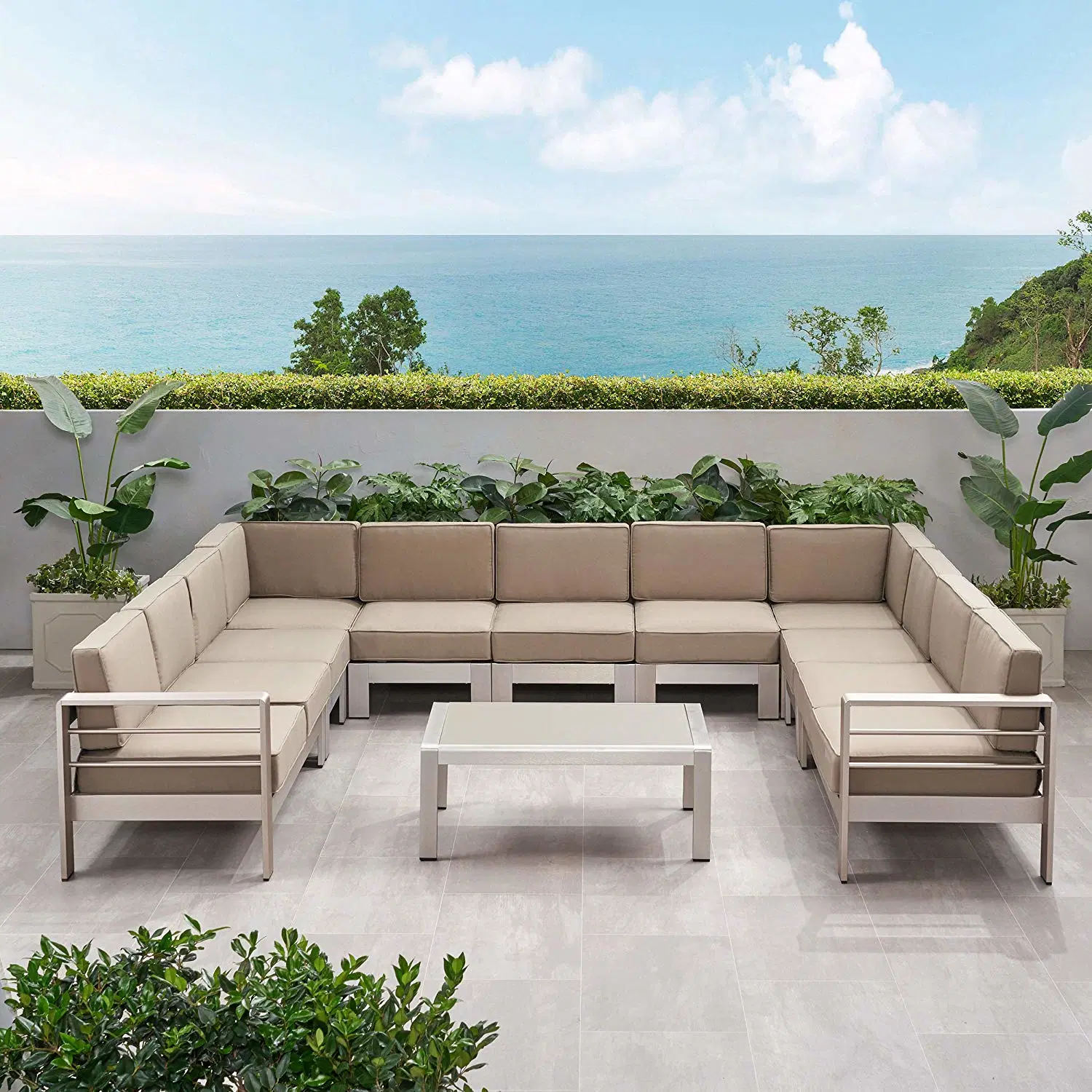 Freizeit Einzelsofa Rattan Sofa Outdoor Freizeit Gartensofa Wicker Möbel Sofa-Set Rattan Lounge Sofa