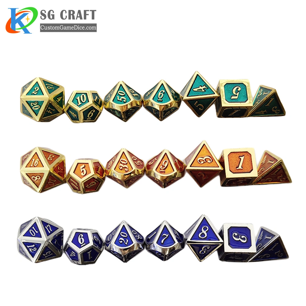 High quality/High cost performance  Factory Price Wholesale/Supplier Custom Sex Mini Regular Board Games Gaming Dungeon and Dragon Plating Metal Dice Set