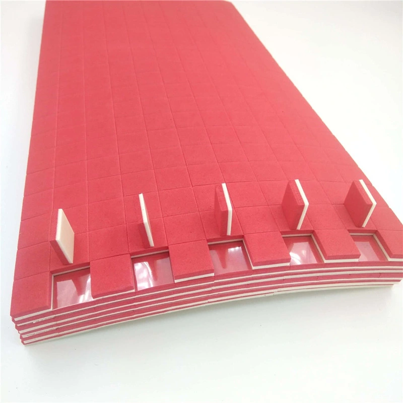 25*25*4mm Red Rubber +1mm Cling Foam of Glass Protective EVA Spacer Separator Protector Pads on Rolls