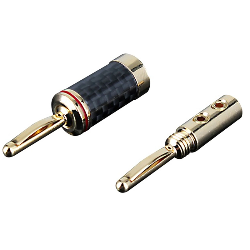 Gold Carbon Fiber HiFi Speaker Cable Banana Terminal