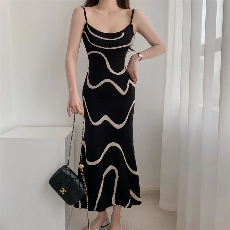 High quality/High cost performance  Customized Knitted Slip Dress for Women