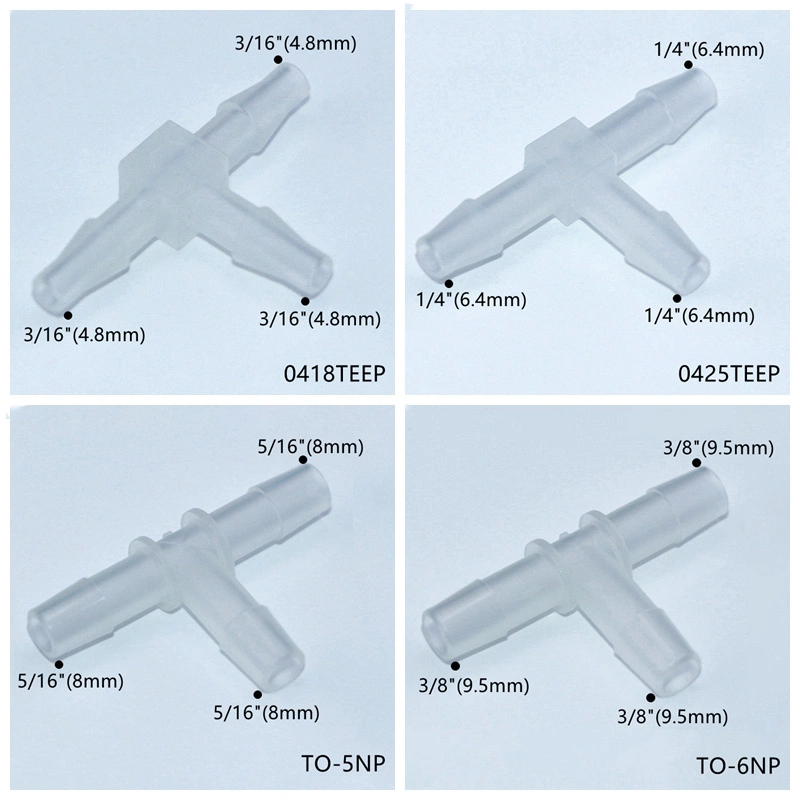 El plástico 5/32"X1/8"X5/32" la reducción de la púa de manguera dispensador de agua del aire en forma de unión en T T 3 maneras de empalmes conjunta el acoplador Tubo de caucho Accesorios de tubería